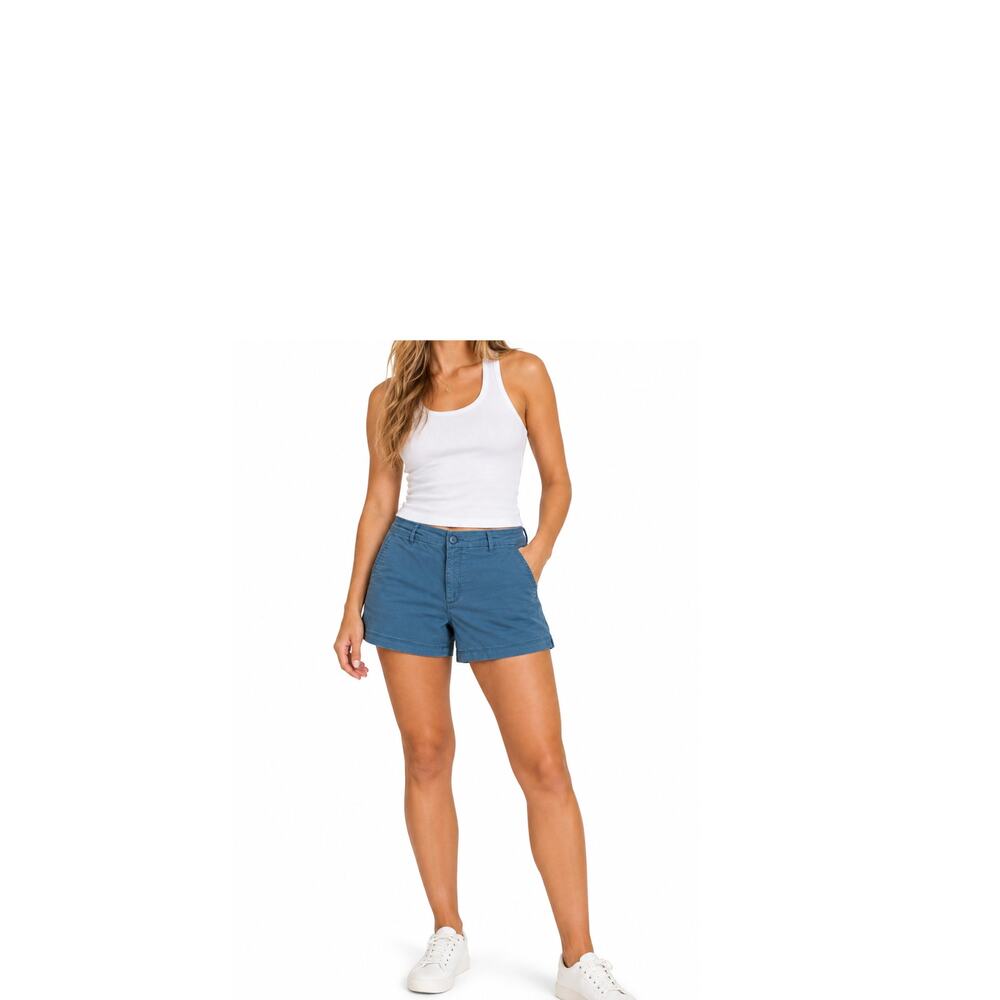 Patagonia Shorts Womens Size 12 Blue Organic Cotton Pockets Casual Chino Zip